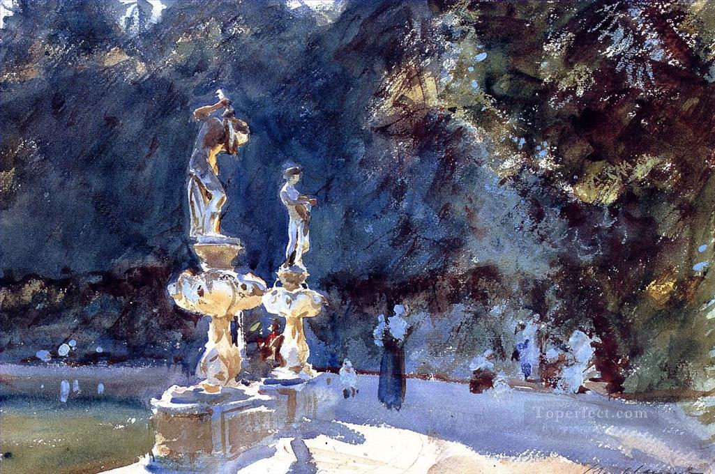 Florence Fountain Boboli Garden John Singer Sargent watercolor Oil Paintings
